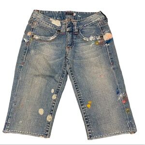 Paint Splat Denim Jean Shorts Size 24